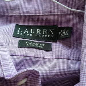 Lauren Ralph Lauren Classic Fit Pale Purple Check Dress Shirt